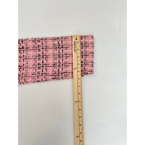 TWEED MINI SKIRT AND JACKET BLAZER SET WOMENS PINK BLACK GOLD BUTTON 2 PIECE SET - Picture 12 of 15